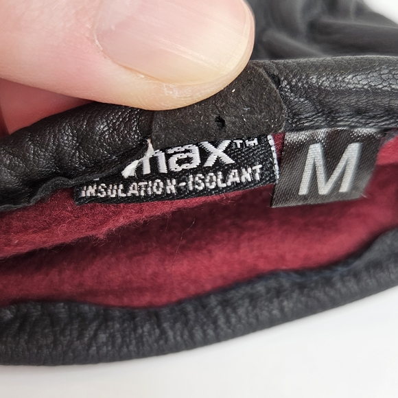 Windriver Faux Leather Gloves Thinsulate Winter Cozy Black Men's Size M - Picture 3 of 16